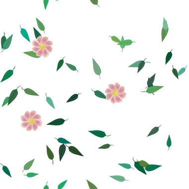 Çiçekler ve yapraklarla kusursuz bir desen.