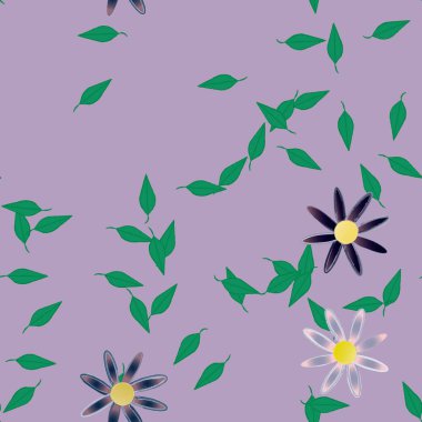 Çiçek yaprakları, çiçekler duvar kağıtları, vektör illüstrasyonları..