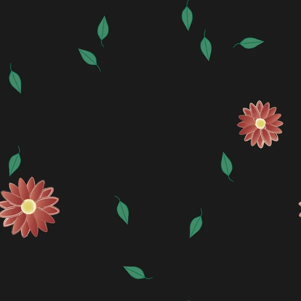 Bloesem Gebladerte Bloemen Bloei Behang Vector Illustratie — Stockvector