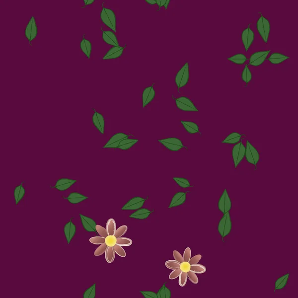 Follaje Flores Flores Florecen Fondo Pantalla Vector Ilustración — Vector de stock