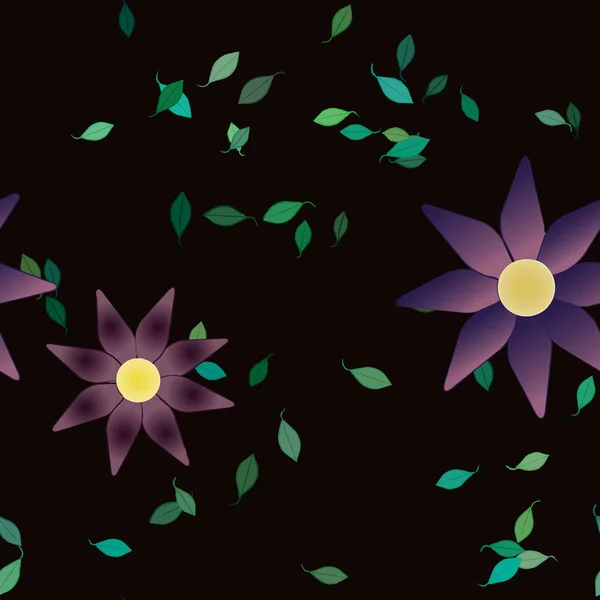 Blumen Blühen Tapete Vektorillustration Schöne Botanische Hintergrund — Stockvektor
