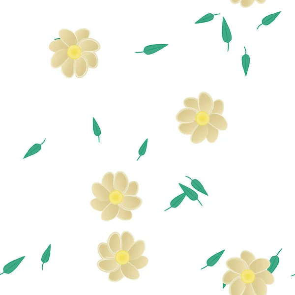 Blommor Blomma Tapet Vektor Illustration Vacker Botanisk Bakgrund — Stock vektor