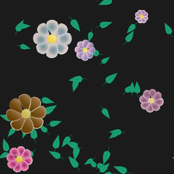 Sommar Blommor Bakgrund Vektor Illustration — Stock vektor