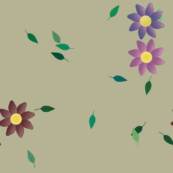 Fleurs Botaniques Abstraites Motif Fond Illustration Vectorielle Florale — Image vectorielle