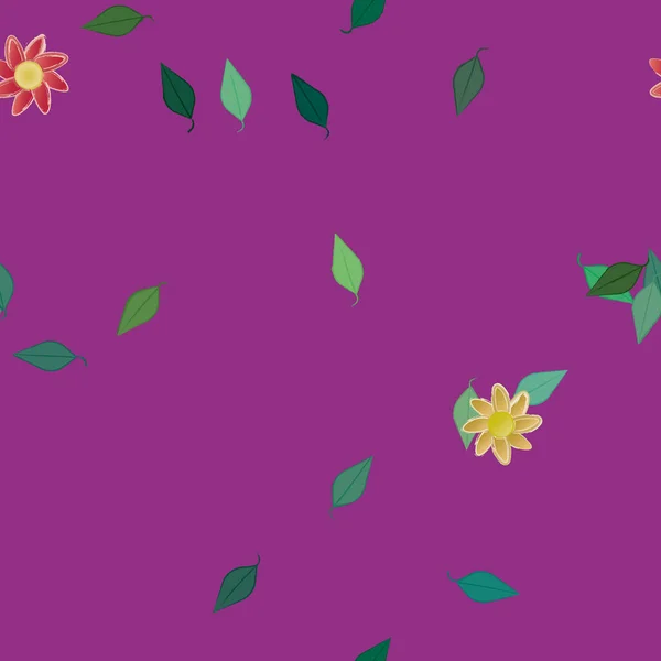 Fundo Padrão Flores Botânicas Ilustração Vetorial — Vetor de Stock