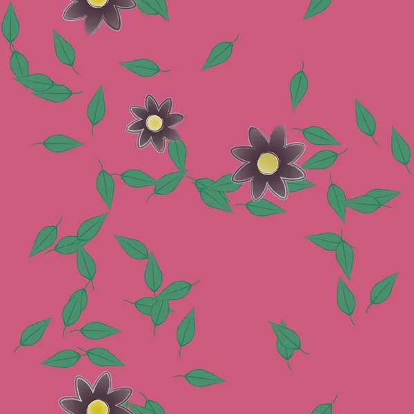 Feuillage Fond Botanique Fleurs Illustration Vectorielle — Image vectorielle