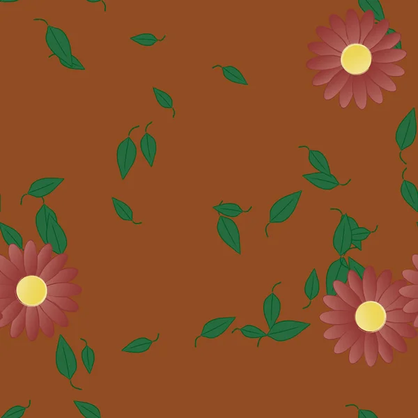 Çiçekler Çiçek Açar Duvar Kağıdı Vektör Çizimi Güzel Botanik Arka — Stok Vektör