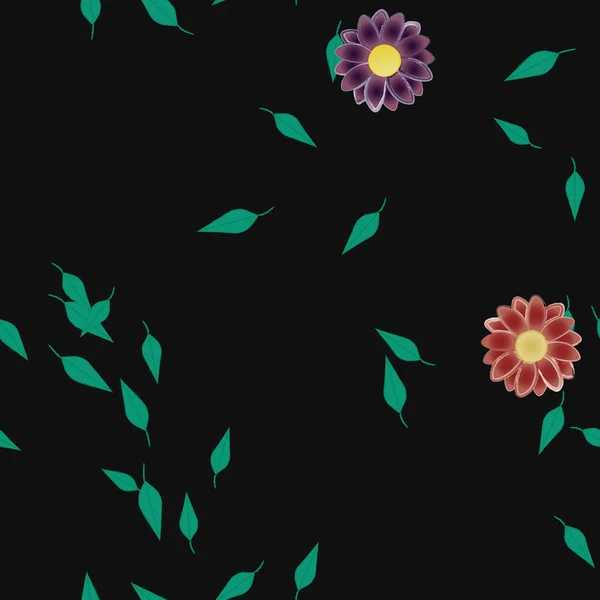 Fondo Botánico Floral Flores Vector Ilustración — Archivo Imágenes Vectoriales