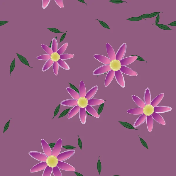 Flores Botánicas Patrón Fondo Vector Ilustración — Archivo Imágenes Vectoriales