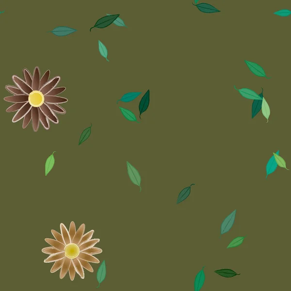 Feuillage Fleuri Papier Peint Fleuri Fleurs Illustration Vectorielle — Image vectorielle