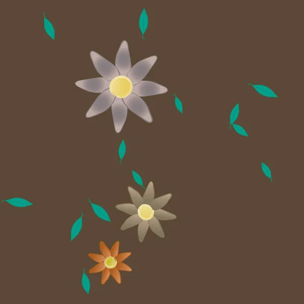 Fondo Floral Sin Costuras Flores Patrón Fondo Vector Ilustración — Archivo Imágenes Vectoriales