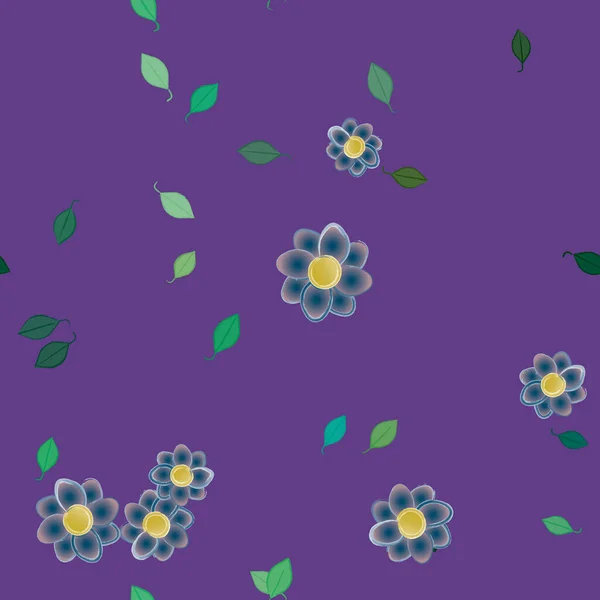 Motif Sans Couture Vectoriel Avec Des Fleurs Des Feuilles — Image vectorielle