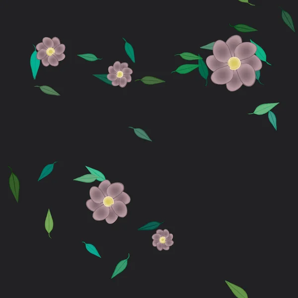 Letní Květiny Pozadí Vektorové Ilustrace — Stockový vektor