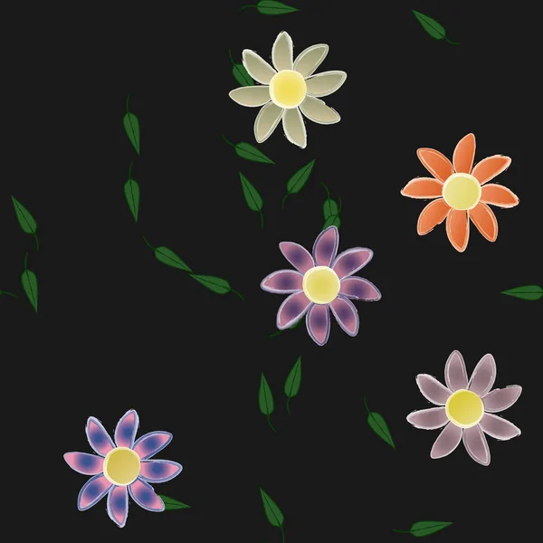 Flores Verano Fondo Vector Ilustración — Vector de stock