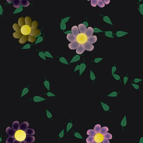 Fundo Floral Colorido Flores Ilustração Vetorial — Vetor de Stock