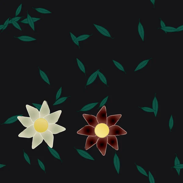 Bloesem Gebladerte Bloemen Bloei Behang Vector Illustratie — Stockvector