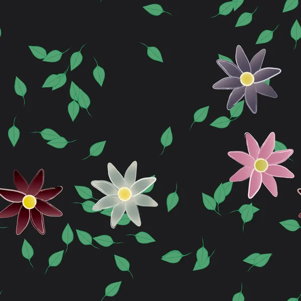 Bloemen Bloei Behang Vector Illustratie Mooie Botanische Achtergrond — Stockvector