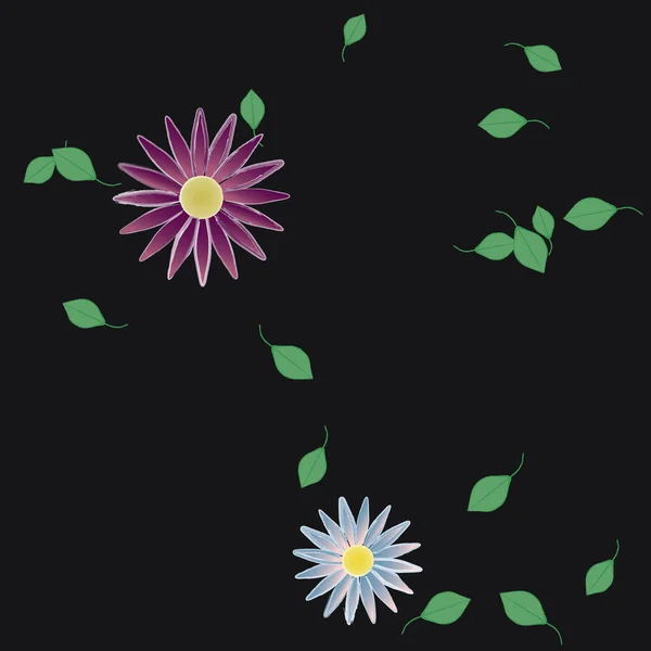 Vector Naadloos Patroon Met Bloemen Bladeren — Stockvector