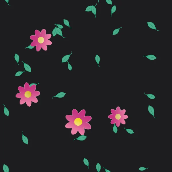 Flores Verano Fondo Vector Ilustración — Vector de stock