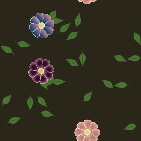 Blad Botanisk Bakgrund Blommor Vektor Illustration — Stock vektor