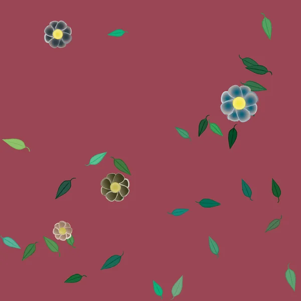 Fleurs Fleur Papier Peint Illustration Vectorielle Beau Fond Botanique — Image vectorielle