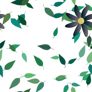 Çiçekler ve yapraklarla kusursuz bir desen.