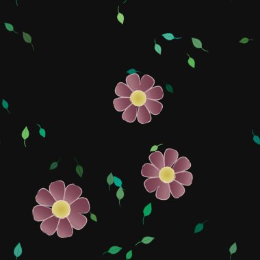 Çiçek desenli arkaplan, vektör illüstrasyonu