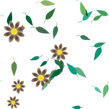 yaz çiçekleri arka plan, vektör illüstrasyonu