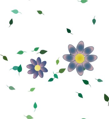 Çiçekler ve yapraklarla kusursuz bir desen.