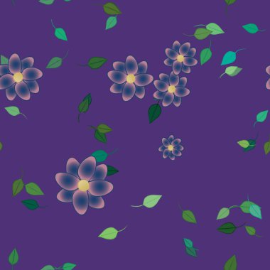 Çiçekler duvar kağıdı açar, vektör illüstrasyonu