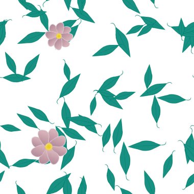 Yapraklar, çiçekler, duvar kağıtları, vektör illüstrasyonu