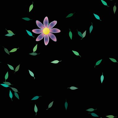 Çiçek yaprakları, çiçekler duvar kağıtları, vektör illüstrasyonları..