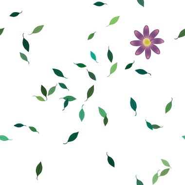 Çiçekler ve yapraklarla kusursuz bir desen.