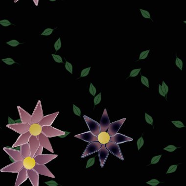 Çiçek yaprakları, çiçekler duvar kağıtları, vektör illüstrasyonları..