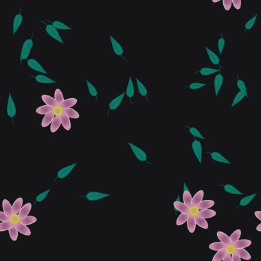 Çiçekler duvar kağıdı açar, vektör illüstrasyonu