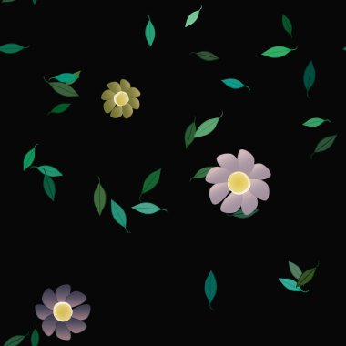 Çiçek yaprakları, çiçekler duvar kağıtları, vektör illüstrasyonları..