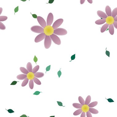 yaz çiçekleri arka plan, vektör illüstrasyonu