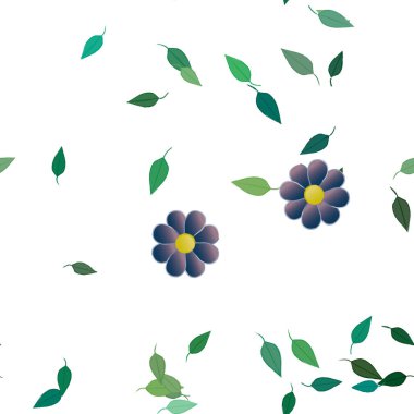 Çiçekler çiçek açar duvar kağıdı, vektör çizimi, güzel botanik arka plan