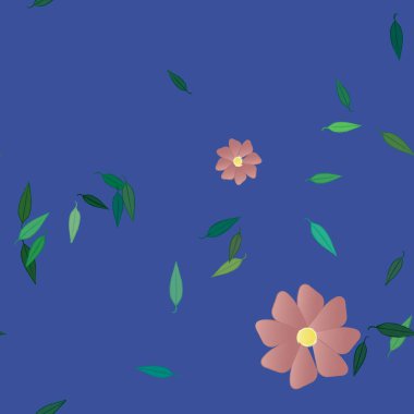 Kusursuz çiçek arkaplanı, çiçek desenli arkaplan, vektör illüstrasyonu