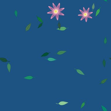 Kusursuz çiçek arkaplanı, çiçek desenli arkaplan, vektör illüstrasyonu