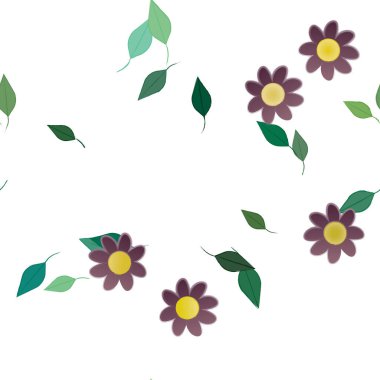 Çiçekler duvar kağıdı açar, vektör illüstrasyonu