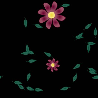 güzel botanik arka plan, çiçek vektör illüstrasyonu