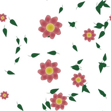 yaz çiçekleri arka plan, vektör illüstrasyonu