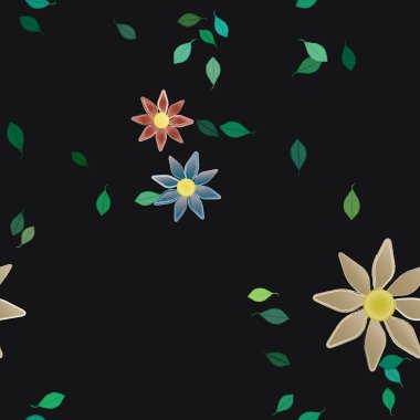 Çiçekler ve yapraklarla kusursuz bir desen.