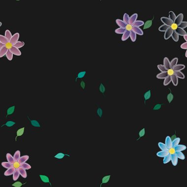 Çiçek yaprakları, çiçekler duvar kağıtları, vektör illüstrasyonları.