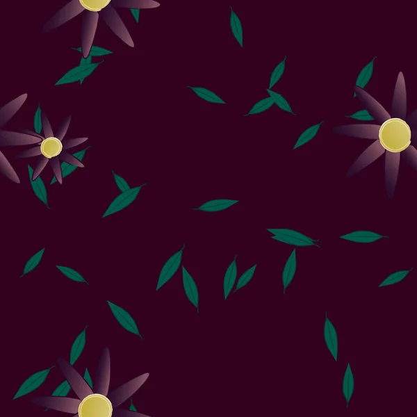 Blossom Foliage Flowers Bloom Wallpaper Vector Illustration — Stock Vector