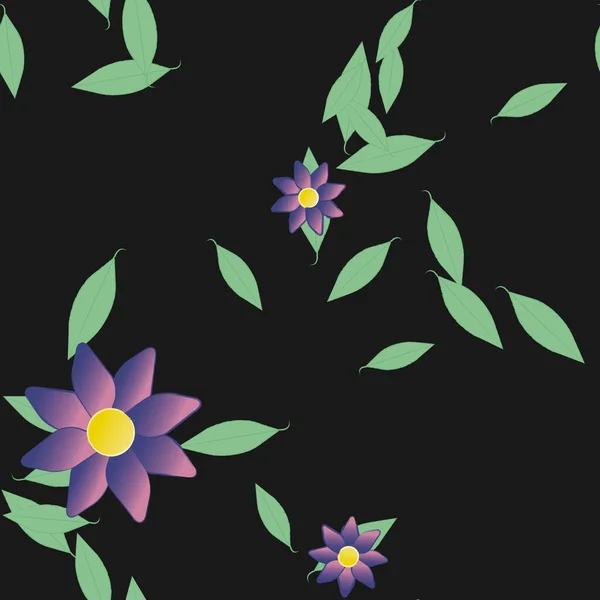 Elvont Botanikus Virágok Minta Háttér Virágvektor Illusztráció — Stock Vector