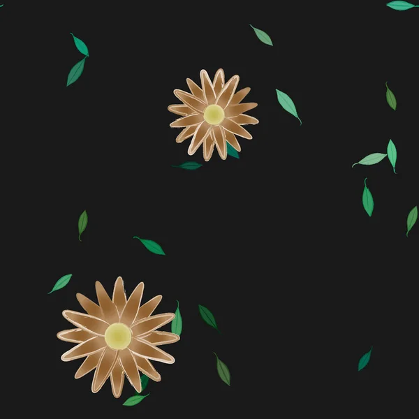 Follaje Flores Flores Florecen Fondo Pantalla Vector Ilustración — Archivo Imágenes Vectoriales