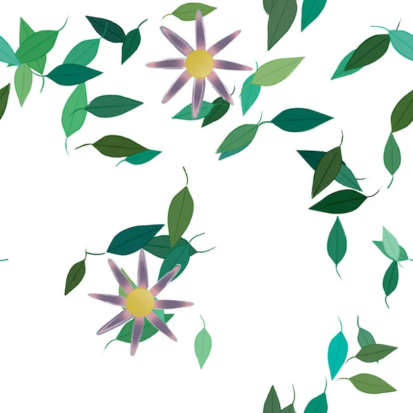 Feuillage Fleuri Papier Peint Fleuri Fleurs Illustration Vectorielle — Image vectorielle