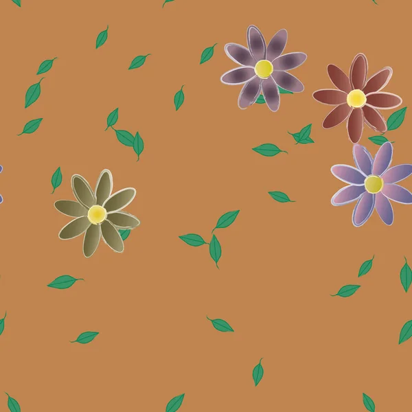 Flores Verano Fondo Vector Ilustración — Archivo Imágenes Vectoriales